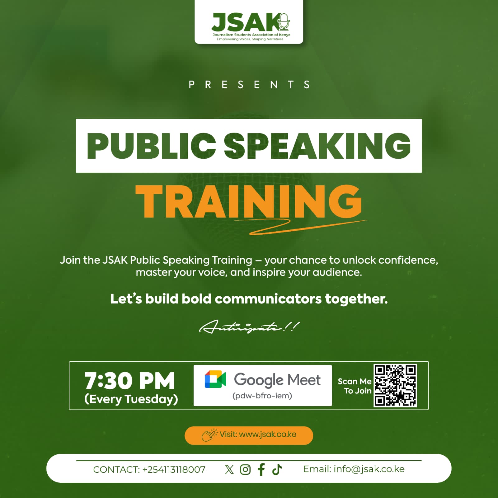 PUBLIC SPEAKING TRAINING
